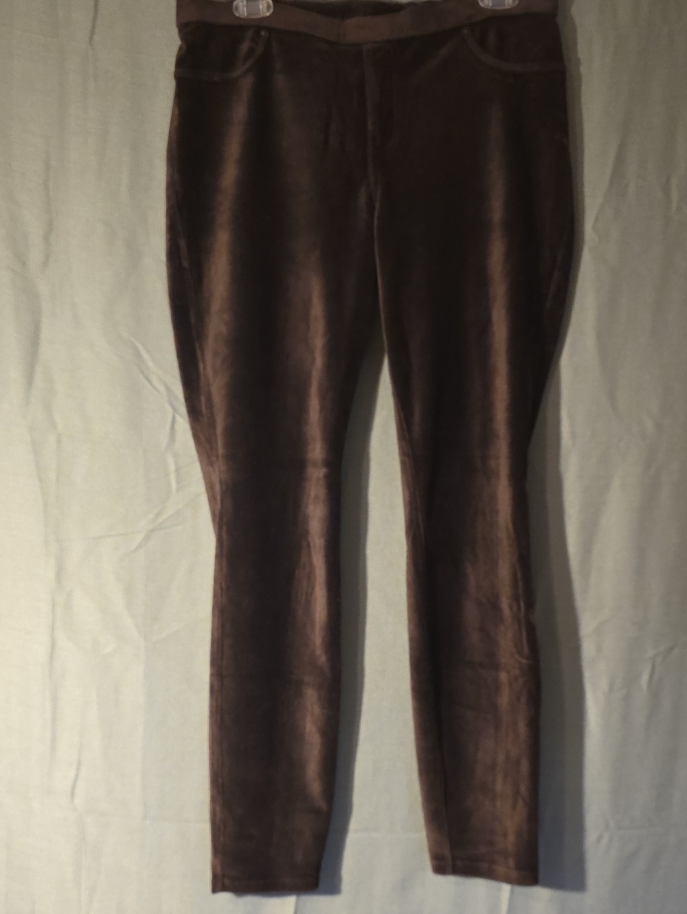 Women’s Brown Velvet Cropped Jeans - Sleek Pull-On Style